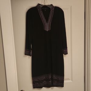 White House Black Market Black Dress with Purple Accents